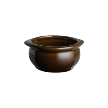 Diversified Ceramics Laredo Brown Onion Soup Bowl Tab Handles 5'' x 4 1/4'' x 2 1/4'' (10 Oz) Laredo Brown - Pack of 24