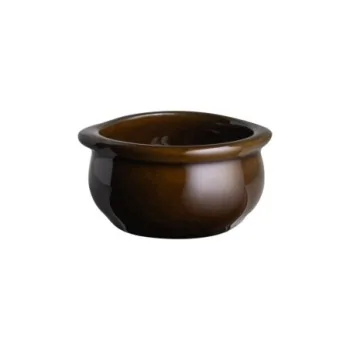 Diversified Ceramics Laredo Brown Onion Soup Bowl Tab Handles 5 1/4'' x 4 3/4'' x 2 5/8'' (15 Oz) Laredo Brown - Pack of 12