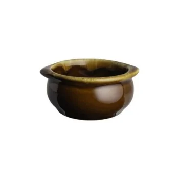 Diversified Ceramics Laredo Drip Onion Soup Bowl Tab Handles 4 3/4'' x 4 1/4'' x 2'' (7 Oz) Laredo Drip - Pack of 24