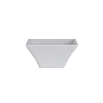 Creations Melamine Polar White Square Bowl 4'' x 1 7/8'' (7 Oz) Polar White - Pack of 24