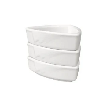Diversified Ceramics Polar White Triangle Ramekin 3 1/2'' x 3 1/2'' x 1 1/8'' (2 Oz) Polar White - Pack of 36