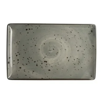 Creations Melamine Urban Smoke Rectangle Tray 12'' x 7 1/2'' Urban Smoke - Pack of 12