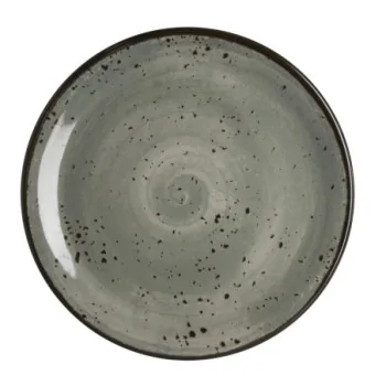 Creations Melamine Urban Smoke Coupe Plate 8'' Urban Smoke - Pack of 12