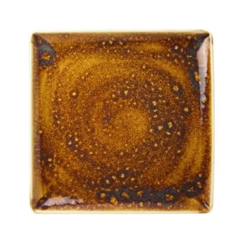 Steelite Performance Vesuvius Amber Tray Square 10 1/2'' Vesuvius Amber - Pack of 6