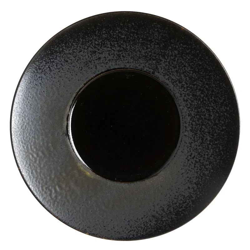 Rene Ozorio - Wabi Sabi Wabi Sabi Slate Plate Rimmed W/Glossy Well 11 1/4'' Wabi Sabi Slate - Pack of 6