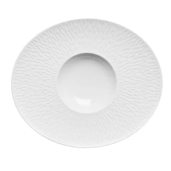 Degrenne 207769 Degrenne Boreal Satin White Shallow Bowl W/Wide Ova...