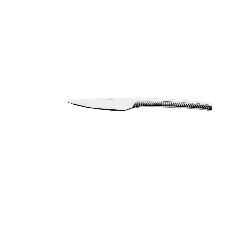Degrenne Guest Star Stainless Steel Solid Handle Steak Knife - Serrated 232 mm - 9 ''1/8 - Pack of 12