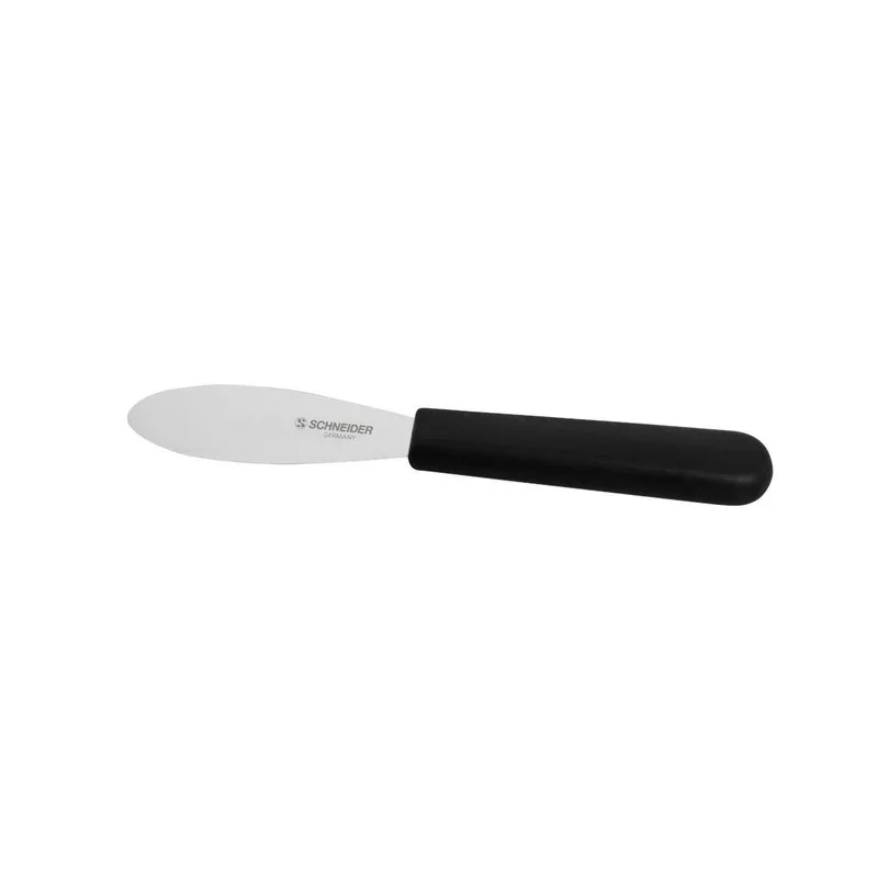Smooth Spreading and Buttering Knife with Black Handle - 120mm