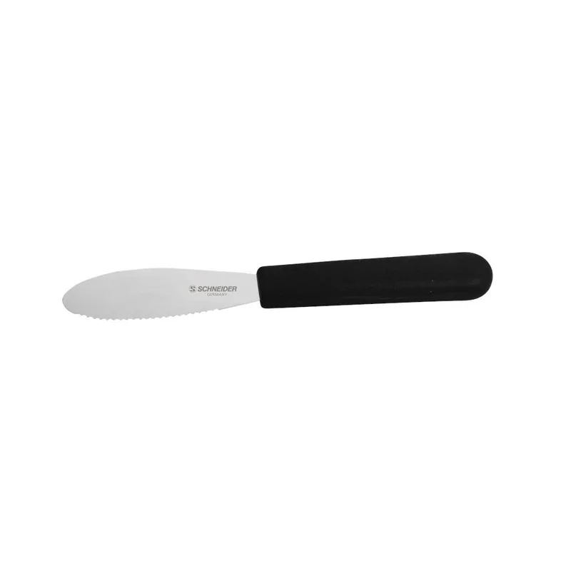 Serrated Spreading and Buttering Knife with Black Handle - 120mm