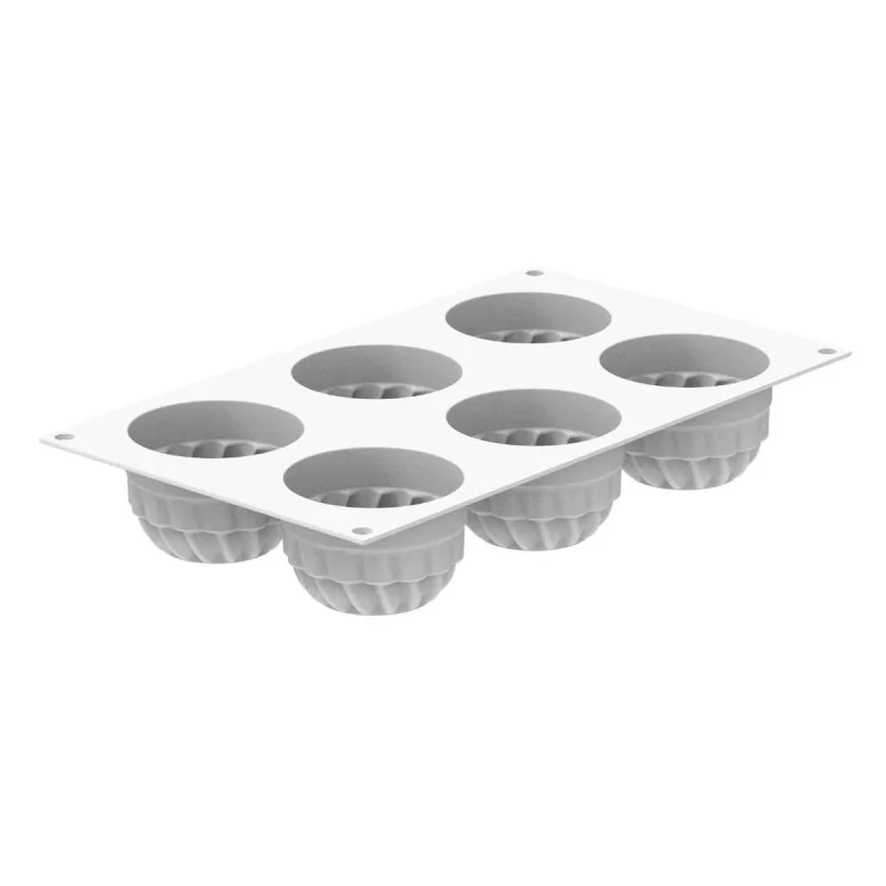 Silikomart Professional Pleincoeur Round 142 Single Portion Pastry Mold - ⌀70 mm x h 48 mm - 142ml - 6 Cavity Silikomart Professional Pleincoeur Round 142 Single Portion Pastry Mold - ⌀70 mm x h 48 mm - 142ml - 6 Cavity