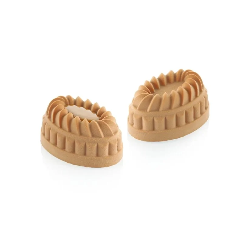 Silikomart Professional Pleincoeur Oval 145 Single Portion Pastry Mold - 124 mm x 84 mm x h 43 mm - 145ml - 6 cavity Silikomart Professional Pleincoeur Oval 145 Single Portion Pastry Mold - 124 mm x 84 mm x h 43 mm - 145ml - 6 cavity