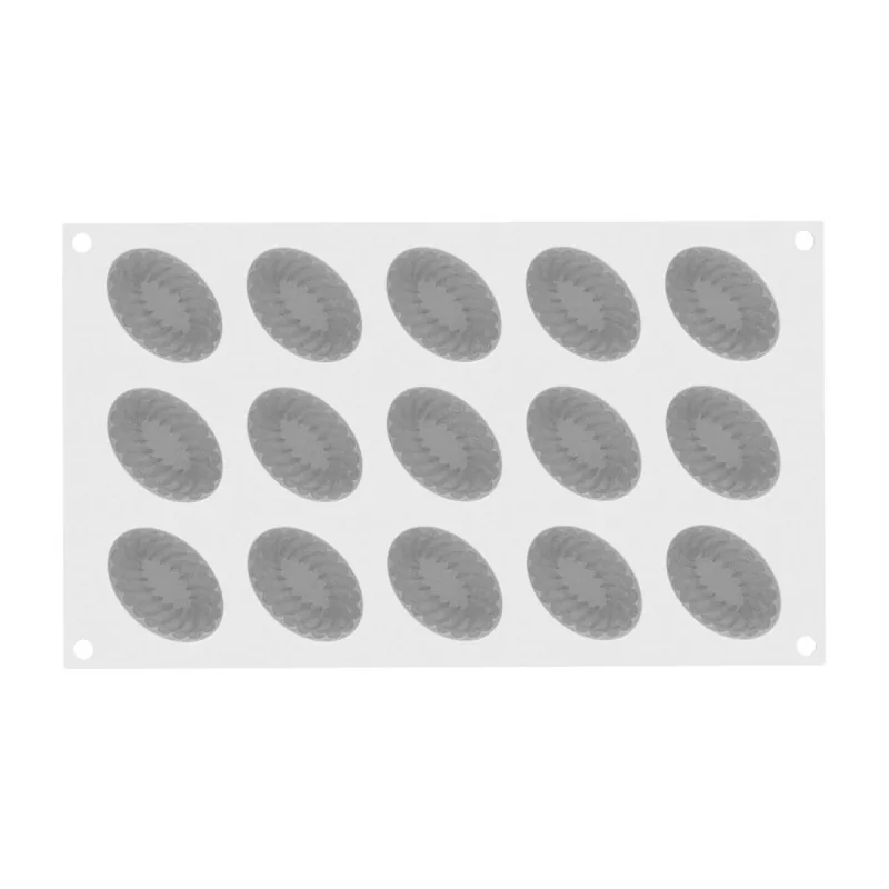 Silikomart Professional Pleincoeur Oval 28 Mini Portion Pastry Mold - 53 mm x 36 mm x h 25 mm - 28ml - 15 cavity Silikomart Professional Pleincoeur Oval 28 Mini Portion Pastry Mold - 53 mm x 36 mm x h 25 mm - 28ml - 15 cavity