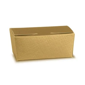 Textured Gold Fiber Ballotin Favor Gift Box - 125 mm x 80 mm x h 55 mm - 50 pcs