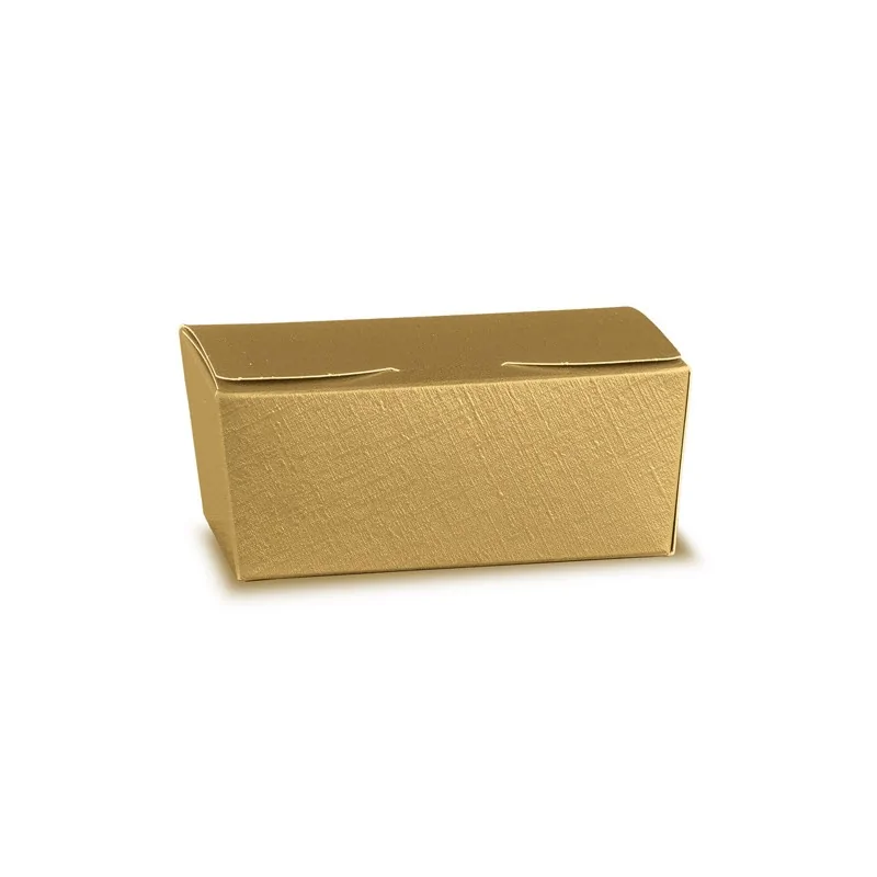 Textured Gold Fiber Ballotin Favor Gift Box - 125 mm x 80 mm x h 55 mm - 50 pcs