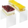 Acrylic Sliced Cake Presentation Stand - Transparent - 70 mm x 206 mm x h 80 mm