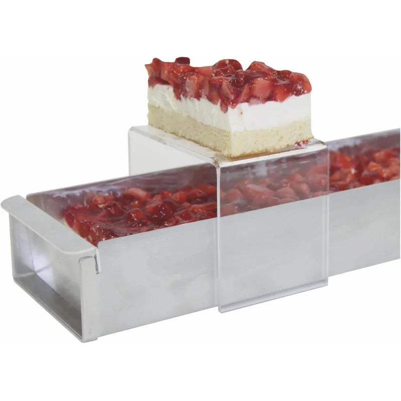 Acrylic Sliced Cake Presentation Stand - Transparent - 70 mm x 206 mm x h 80 mm