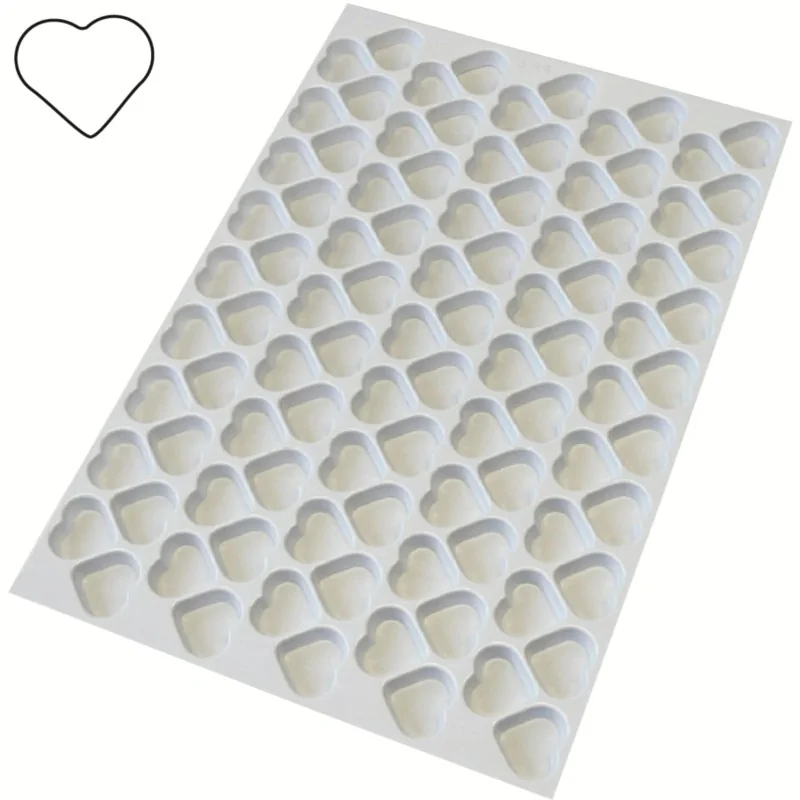 Plastic Heart Shapes Cutting Sheet - 45 mm - 95 indents