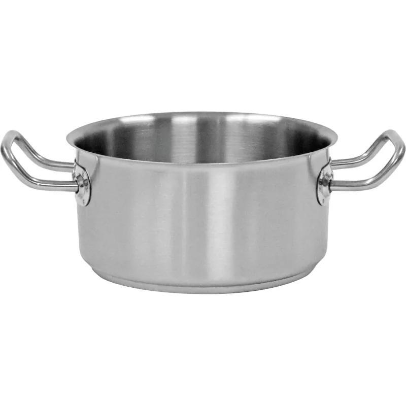Stainless Steel Low Casserole Pot - Ø 160 mm x h 80 mm - 1.6 L Stainless Steel Low Casserole Pot - Ø 160 mm x h 80 mm - 1.6 L