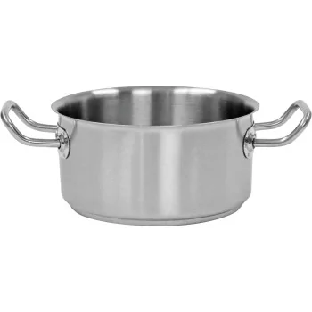 Stainless Steel Low Casserole Pot - Ø 200 mm x h 90 mm - 2.7 L