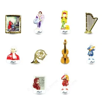 Prime Premium Assorted Galette des Rois Feves King Cakes Charms - Prodigious Mozart Collection - Pack of 100