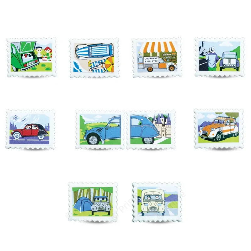 Prime Premium Assorted Galette des Rois Feves King Cakes Charms - France in a 2CV Collection - Pack of 100