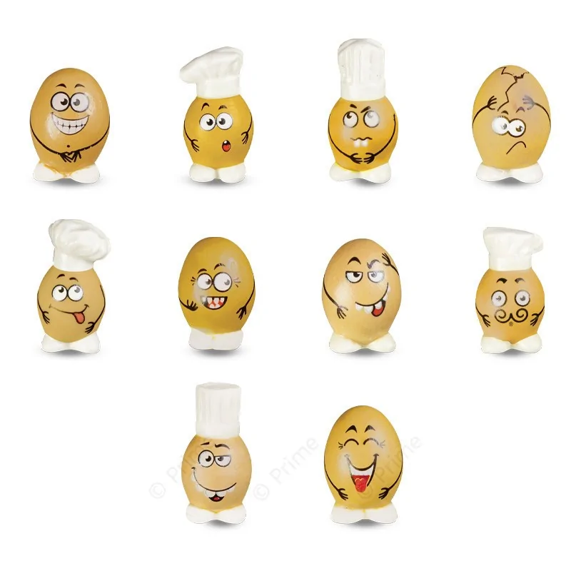 Prime Premium Assorted Galette des Rois Feves King Cakes Charms - Egg Heads Collection - Pack of 100