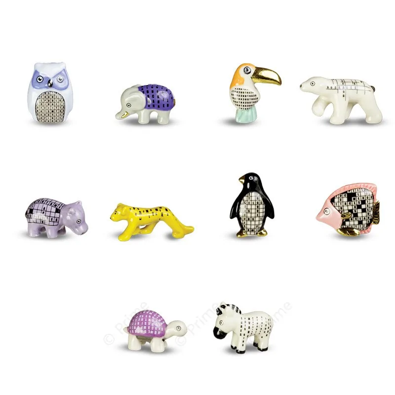 Prime Premium Assorted Galette des Rois Feves King Cakes Charms - Crossword Animals Collection - Pack of 100