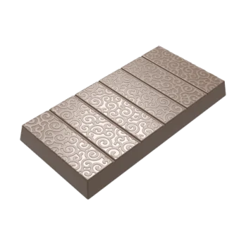 Thermoformed Polycarbonate Chocolate Tablet Mold - Dubai - 157 mm x 78 mm x 15.5 mm - 210 gr - 3 cavities