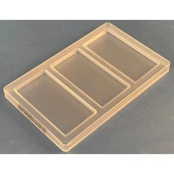 Thermoformed Polycarbonate Chocolate Tablet Mold - Tablet CV-1025 - 141 mm x 71 mm x 7 mm - 80 gr - 3 cavities
