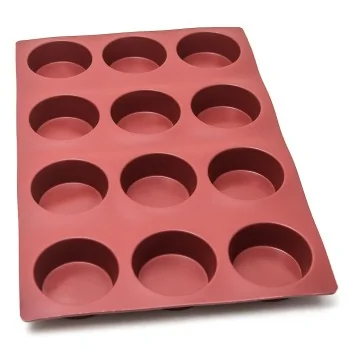 SILMAE Professional Silicone Pastry Mold - Cylinder - Ø 107 mm x 40 mm – 316 ml - 12 cavity