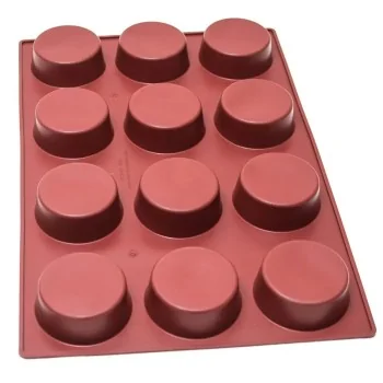 SILMAE Professional Silicone Pastry Mold - Cylinder - Ø 107 mm x 40 mm – 316 ml - 12 cavity