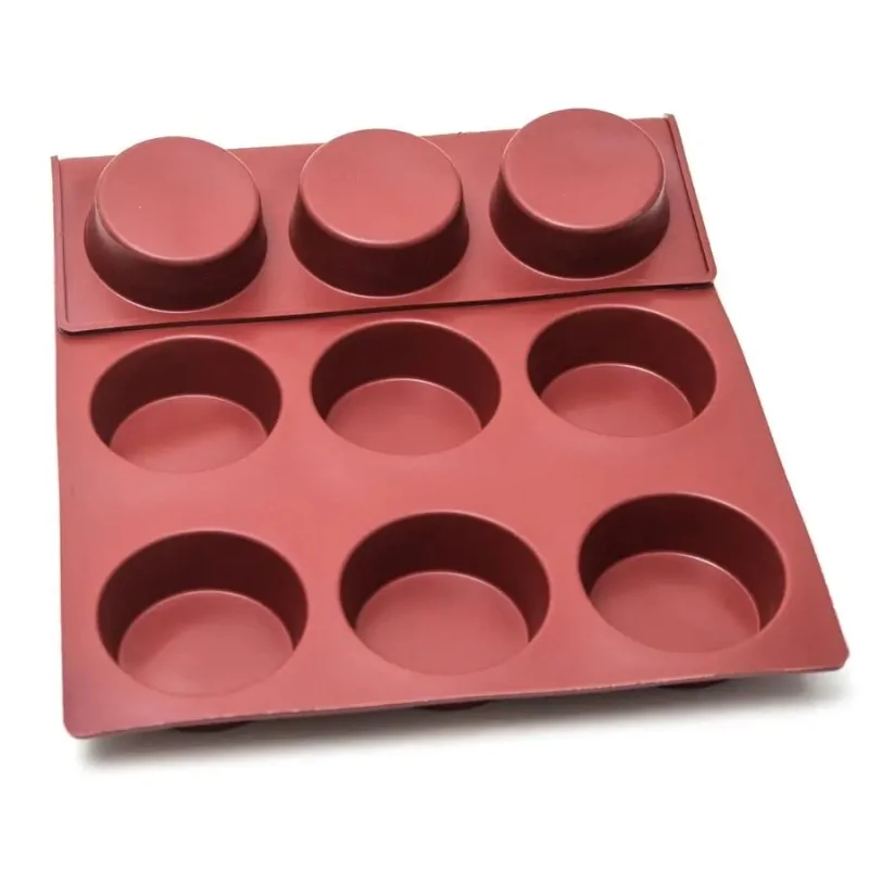 SILMAE Professional Silicone Pastry Mold - Cylinder - Ø 107 mm x 40 mm – 316 ml - 12 cavity SILMAE Professional Silicone Pastry Mold - Cylinder - Ø 107 mm x 40 mm – 316 ml - 12 cavity