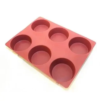 SILMAE Professional Silicone Pastry Mold - Cylinder - Ø 107 mm x 40 mm – 316 ml - 6 cavity