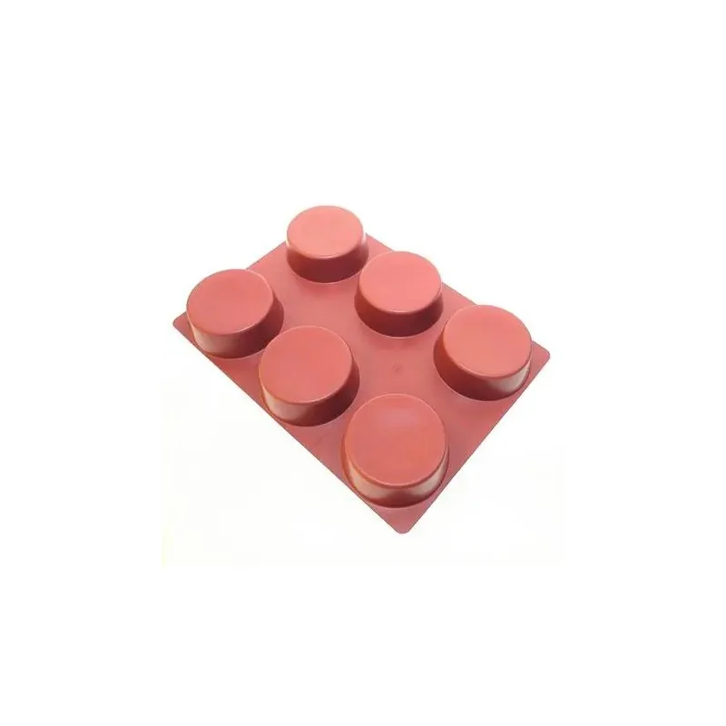 SILMAE Professional Silicone Pastry Mold - Cylinder - Ø 107 mm x 40 mm – 316 ml - 6 cavity SILMAE Professional Silicone Pastry Mold - Cylinder - Ø 107 mm x 40 mm – 316 ml - 6 cavity