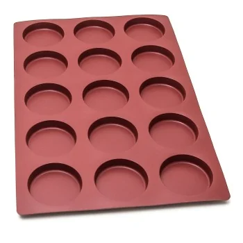SILMAE Professional Silicone Flat Cylinder Insert Pastry Mold - Cylinder - Ø 100 mm x 20 mm – 150 ml - 15 cavity