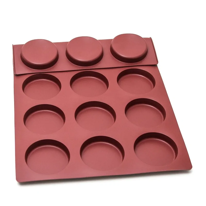 SILMAE Professional Silicone Flat Cylinder Insert Pastry Mold - Cylinder - Ø 100 mm x 20 mm – 150 ml - 15 cavity SILMAE Professional Silicone Flat Cylinder Insert Pastry Mold - Cylinder - Ø 100 mm x 20 mm – 150 ml - 15 cavity