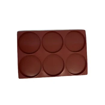 SILMAE Professional SiliconeEntremet Insert Pastry Mold - Cylinder - Ø 189 mm x 18 mm – 505 ml - 6 cavity