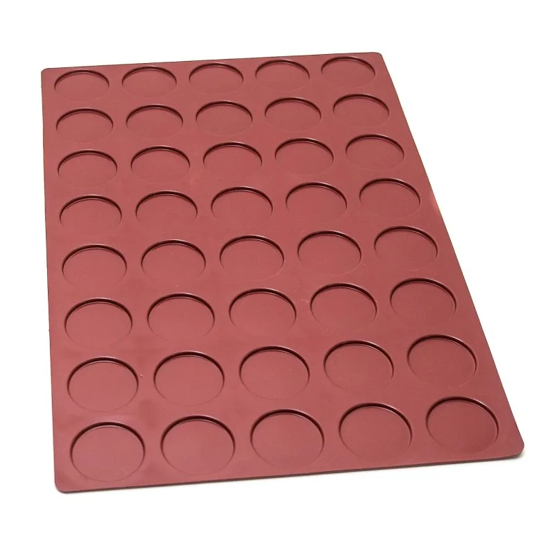 SILMAE Professional Florentine Silicone Pastry Mold - Ø 60 mm x 4 mm – 11.5 ml - 40 cavity SILMAE Professional Florentine Silicone Pastry Mold - Ø 60 mm x 4 mm – 11.5 ml - 40 cavity