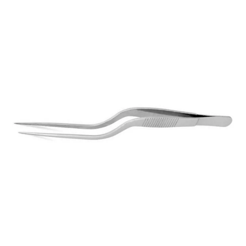 Chef Precision Stainless Steel Curved Tweezers Fine Tip for Plate Decorating - 16 cm Chef Precision Stainless Steel Curved Tweezers Fine Tip for Plate Decorating - 16 cm