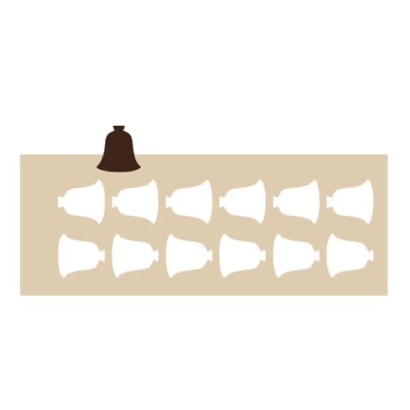 Bell Decoration Silicone Stencil Chablon Mat - 5 cm - 12 cavities Bell Decoration Silicone Stencil Chablon Mat - 5 cm - 12 cavities
