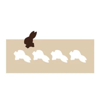 Rabbit Head Decoration Silicone Stencil Chablon Mat - 8.5 cm - 4 cavities