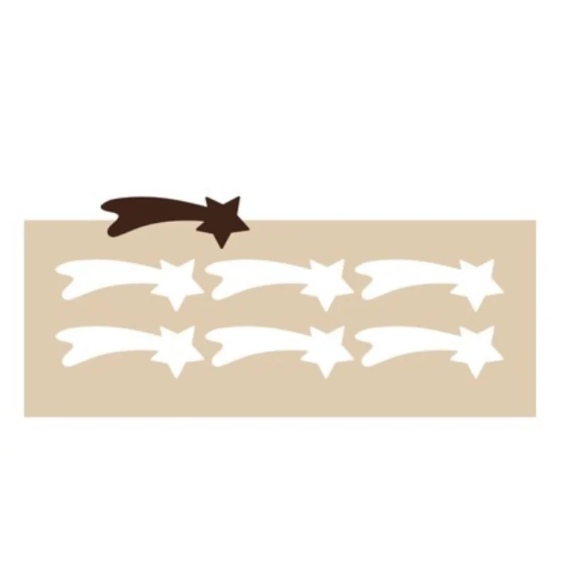 Large Shooting Star Decoration Silicone Stencil Chablon Mat - 6 cavities Large Shooting Star Decoration Silicone Stencil Chablon Mat - 6 cavities