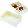 Premium White Cardboard Petits-Fours Pastry Boxes - 16 cm x 11 cm x 5 cm - Pack of 100