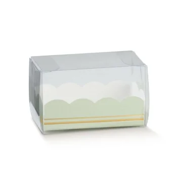 Clear Deluxe Plastic Macarons Gift Green Insert - 3 Macarons - 80 x 50 x 50 mm - Pack of 50
