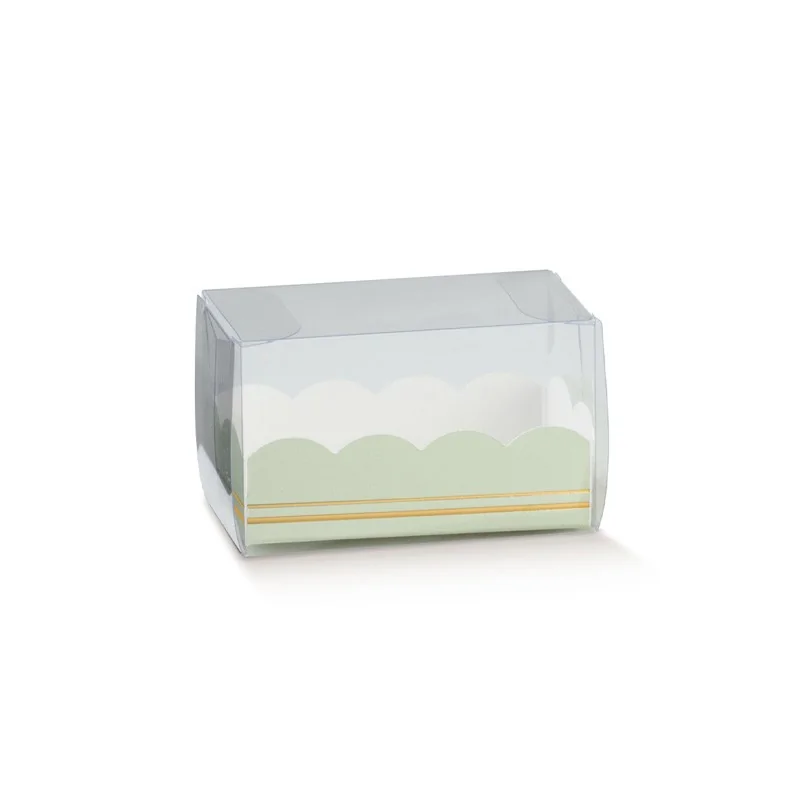 Clear Deluxe Plastic Macarons Gift Green Insert - 3 Macarons - 80 x 50 x 50 mm - Pack of 50 Clear Deluxe Plastic Macarons Gift Green Insert - 3 Macarons - 80 x 50 x 50 mm - Pack of 50