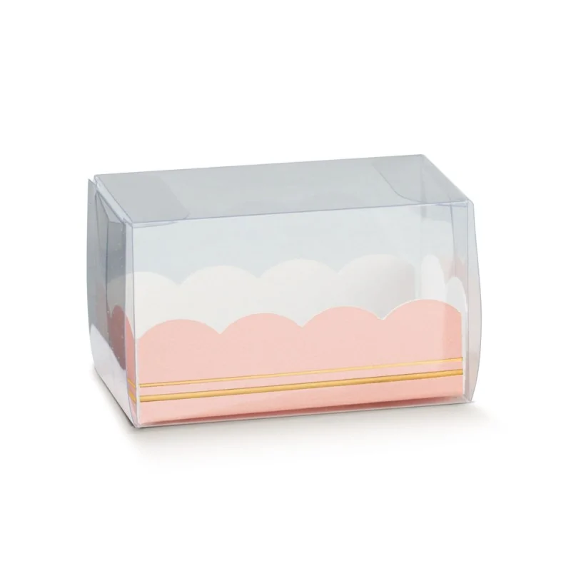Clear Deluxe Plastic Macarons Gift Pink Insert - 3 Macarons - 80 x 50 x 50 mm - Pack of 50 Clear Deluxe Plastic Macarons Gift Pink Insert - 3 Macarons - 80 x 50 x 50 mm - Pack of 50
