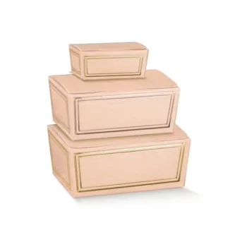 Elegant Pink Classic Chocolate Ballotin Solid Boxes - 1/2 Lb - 6'' x 3.125'' x 2.5''- Pack of 50 pcs