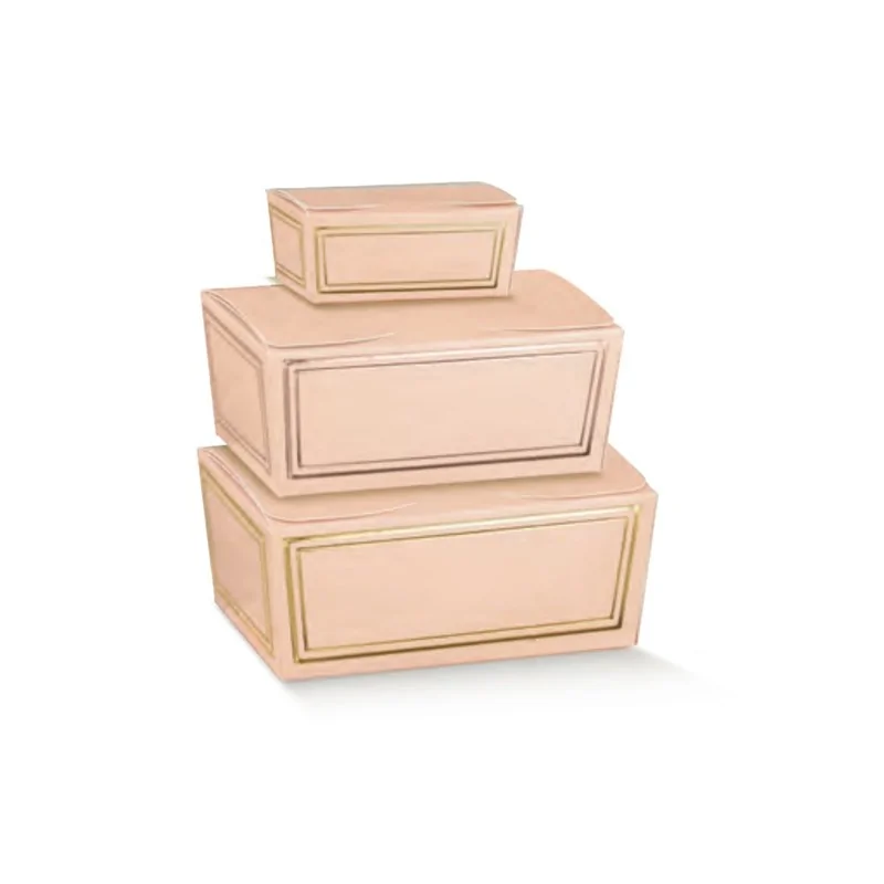 Elegant Pink Classic Chocolate Ballotin Solid Boxes - 1/2 Lb - 6'' x 3.125'' x 2.5''- Pack of 50 pcs Elegant Pink Classic Chocolate Ballotin Solid Boxes - 1/2 Lb - 6'' x 3.125'' x 2.5''- Pack of 50 pcs