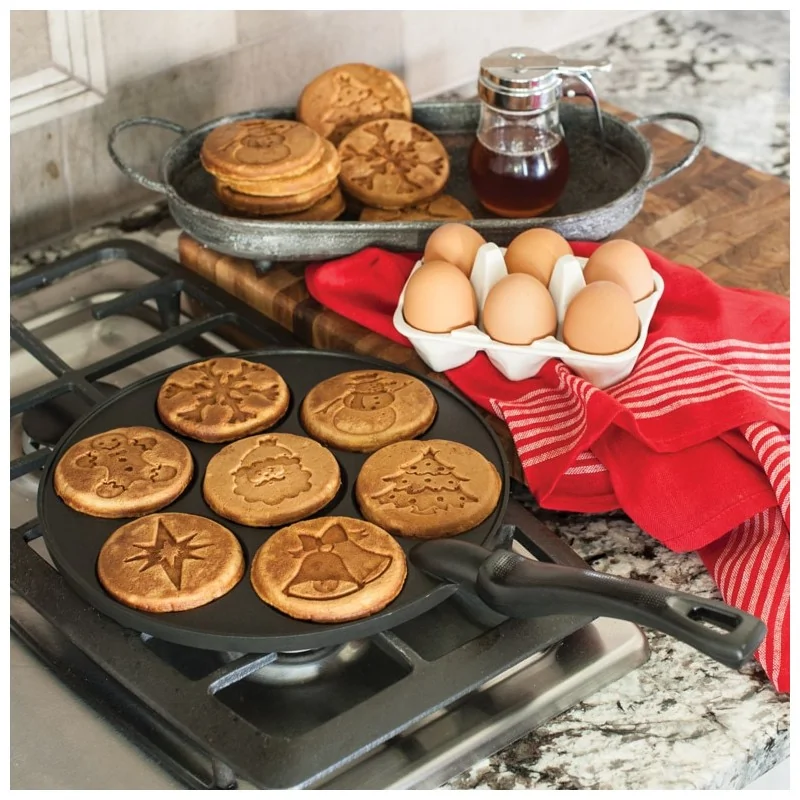 Nordic Ware Cast Aluminum Holiday Pancake Pan - 7 Cavities