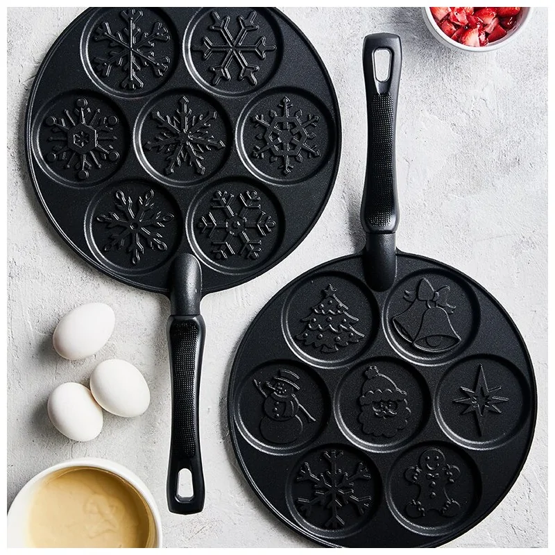 Nordic Ware Cast Aluminum Holiday Pancake Pan - 7 Cavities